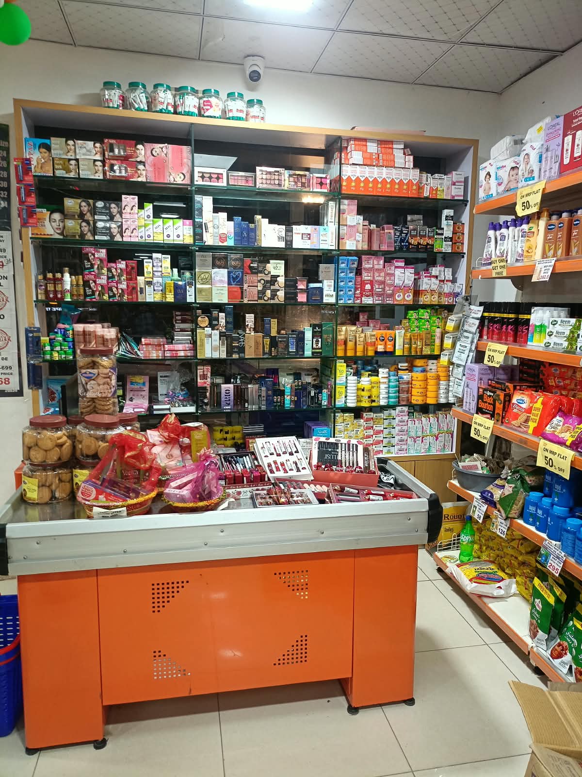 Beauty and cosmetics counter